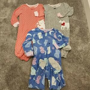 Carter's Fleece One Piece Pajama Bundle 3 Pairs Sz 3T